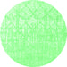 Round Solid Emerald Green Modern Rug, con1292emgrn