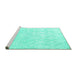 Sideview of Machine Washable Solid Turquoise Modern Area Rugs, wshcon1292turq