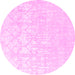 Round Solid Pink Modern Rug, con1292pnk