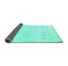 Sideview of Solid Turquoise Modern Rug, con1292turq