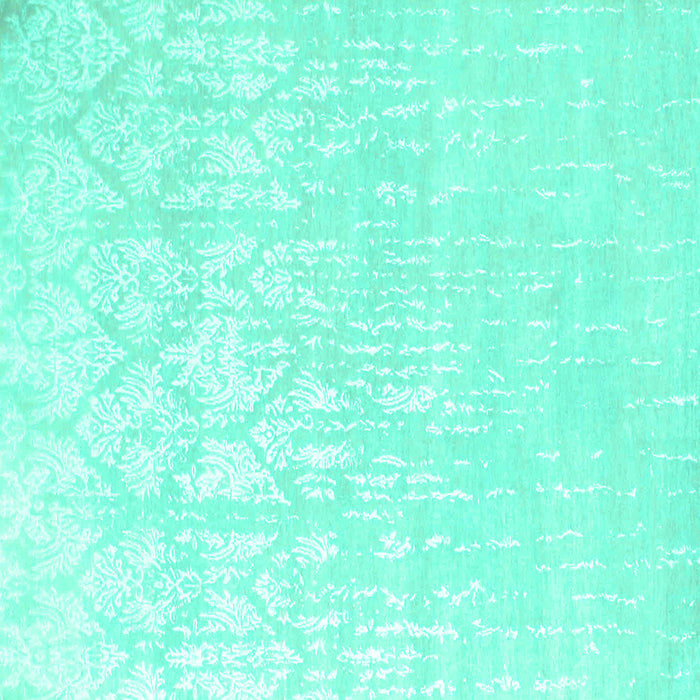 Square Solid Turquoise Modern Rug, con1292turq