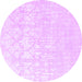 Round Solid Purple Modern Rug, con1292pur