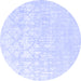 Round Solid Blue Modern Rug, con1292blu