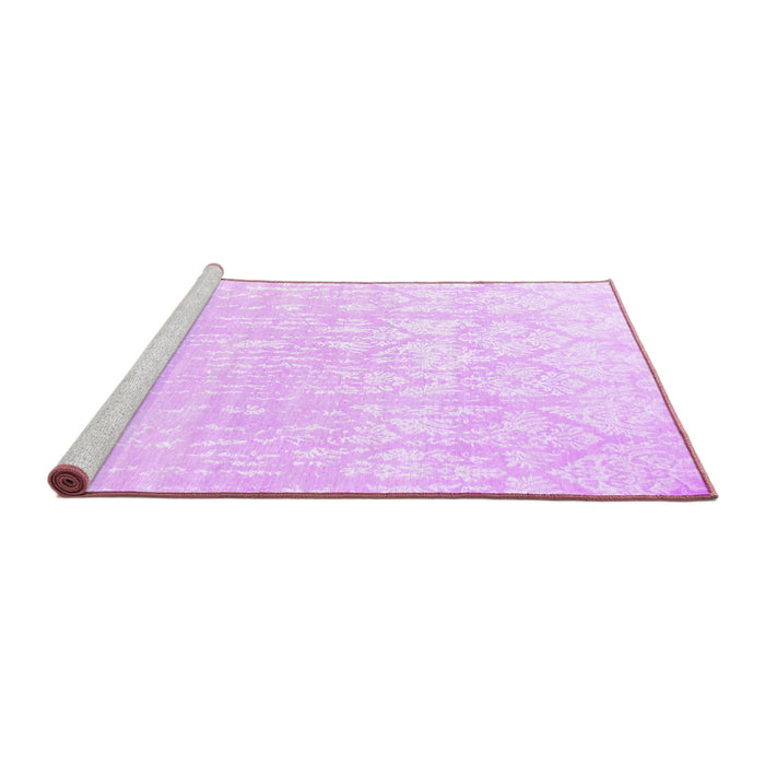 Sideview of Machine Washable Solid Purple Modern Area Rugs, wshcon1292pur
