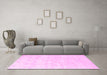 Machine Washable Solid Pink Modern Rug in a Living Room, wshcon1292pnk