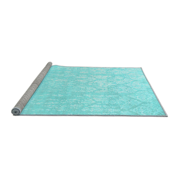 Sideview of Machine Washable Solid Light Blue Modern Rug, wshcon1292lblu