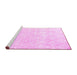 Sideview of Machine Washable Solid Pink Modern Rug, wshcon1292pnk