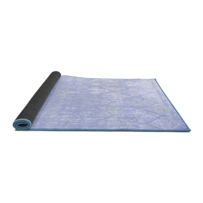 Sideview of Solid Blue Modern Rug, con1292blu