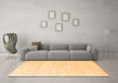Machine Washable Solid Orange Modern Area Rugs in a Living Room, wshcon1292org