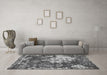 Machine Washable Abstract Gray Contemporary Rug in a Living Room,, wshcon1293gry