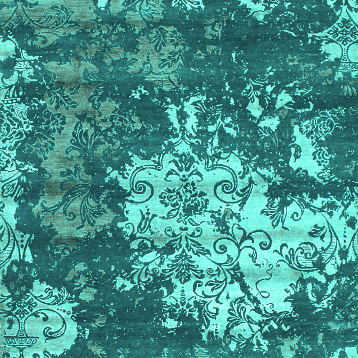 Machine Washable Abstract Turquoise Contemporary Area Rugs, wshcon1293turq