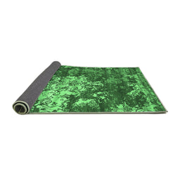 Sideview of Abstract Emerald Green Contemporary Rug, con1293emgrn