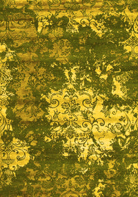 Abstract Yellow Contemporary Rug, con1293yw