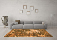 Machine Washable Abstract Orange Contemporary Rug, wshcon1293org