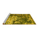 Sideview of Machine Washable Abstract Yellow Contemporary Rug, wshcon1293yw