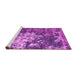 Sideview of Machine Washable Abstract Pink Contemporary Rug, wshcon1293pnk