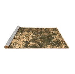 Sideview of Machine Washable Abstract Brown Contemporary Rug, wshcon1293brn