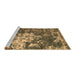 Sideview of Machine Washable Abstract Brown Contemporary Rug, wshcon1293brn