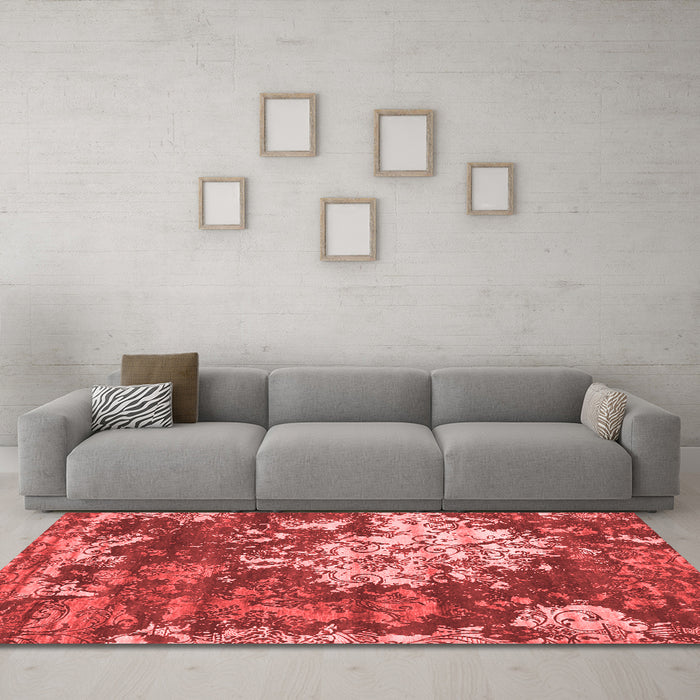 Contemporary Red Washable Rugs