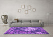 Machine Washable Abstract Purple Contemporary Area Rugs in a Living Room, wshcon1293pur