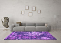 Machine Washable Abstract Purple Contemporary Rug, wshcon1293pur