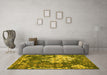 Machine Washable Abstract Yellow Contemporary Rug in a Living Room, wshcon1293yw