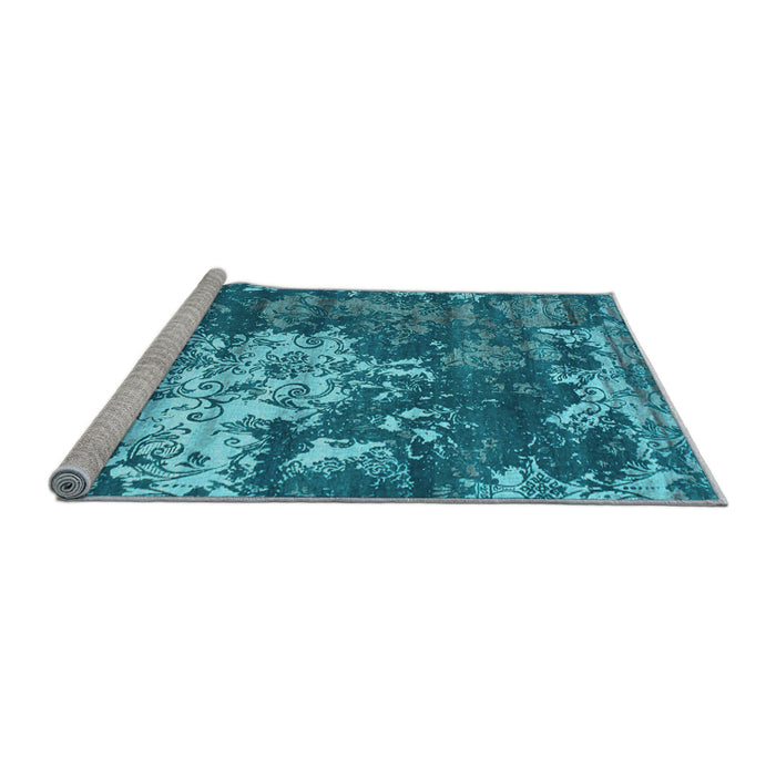 Sideview of Machine Washable Abstract Light Blue Contemporary Rug, wshcon1293lblu