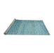 Serging Thickness of Machine Washable Contemporary Diamond Blue Rug, wshcon1294