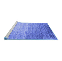 Sideview of Machine Washable Abstract Blue Contemporary Rug, wshcon1294blu