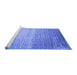 Sideview of Machine Washable Abstract Blue Contemporary Rug, wshcon1294blu