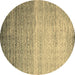 Round Abstract Brown Contemporary Rug, con1294brn