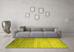 Machine Washable Abstract Yellow Contemporary Rug in a Living Room, wshcon1294yw