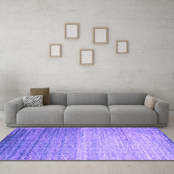 Machine Washable Abstract Purple Contemporary Area Rugs in a Living Room, wshcon1294pur