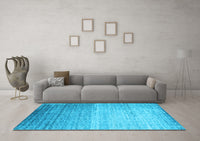 Machine Washable Abstract Light Blue Contemporary Rug, wshcon1294lblu