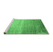 Sideview of Machine Washable Abstract Emerald Green Contemporary Area Rugs, wshcon1294emgrn