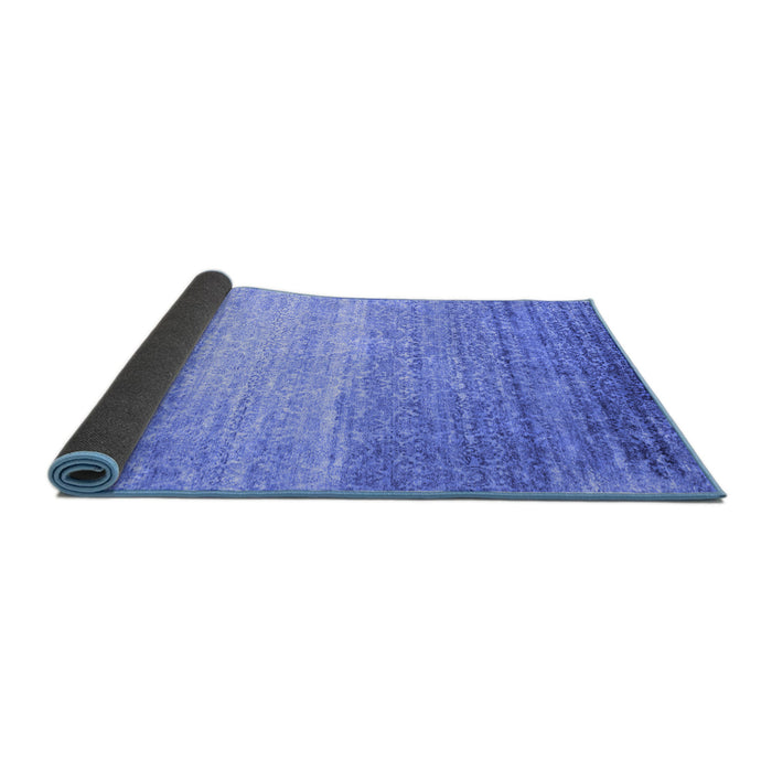 Sideview of Abstract Blue Contemporary Rug, con1294blu