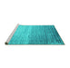 Sideview of Machine Washable Abstract Turquoise Contemporary Area Rugs, wshcon1294turq