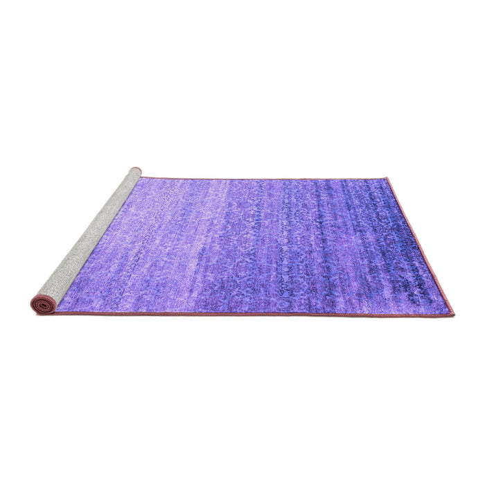 Sideview of Machine Washable Abstract Purple Contemporary Area Rugs, wshcon1294pur