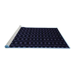 Sideview of Machine Washable Abstract Blue Contemporary Rug, wshcon1295blu