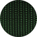 Round Machine Washable Abstract Emerald Green Contemporary Area Rugs, wshcon1295emgrn