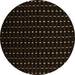 Round Abstract Brown Contemporary Rug, con1295brn