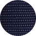 Round Abstract Blue Contemporary Rug, con1295blu