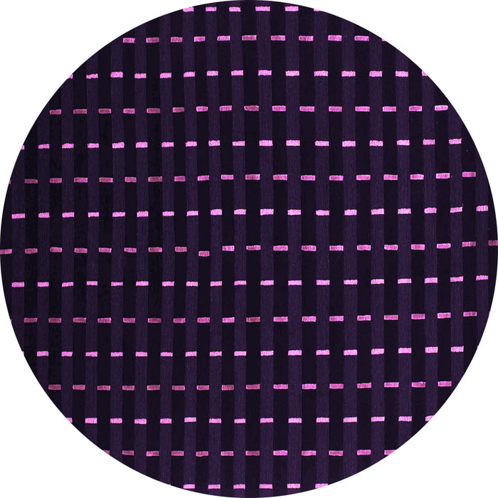 Round Machine Washable Abstract Purple Contemporary Area Rugs, wshcon1295pur