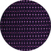 Round Machine Washable Abstract Purple Contemporary Area Rugs, wshcon1295pur