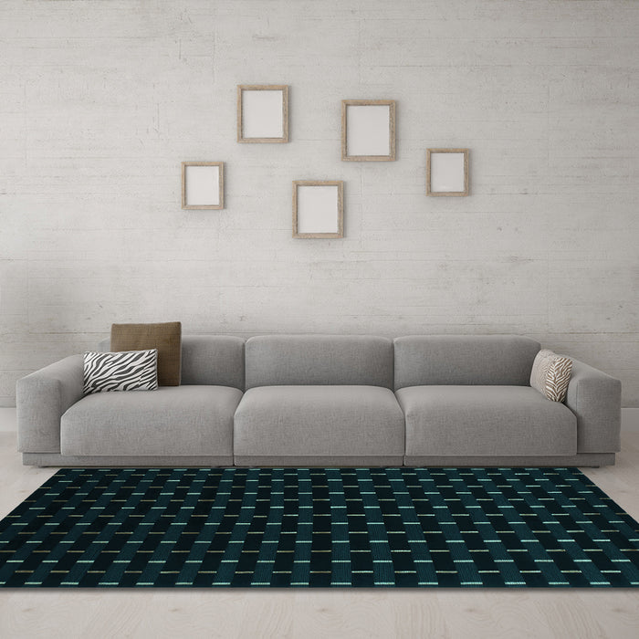 Machine Washable Abstract Light Blue Contemporary Rug in a Living Room, wshcon1295lblu