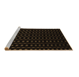 Sideview of Machine Washable Abstract Brown Contemporary Rug, wshcon1295brn