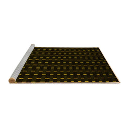 Sideview of Machine Washable Abstract Yellow Contemporary Rug, wshcon1295yw
