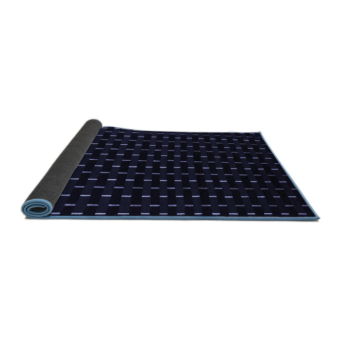 Sideview of Abstract Blue Contemporary Rug, con1295blu
