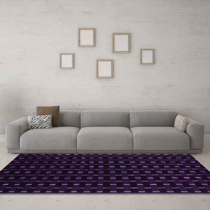 Machine Washable Abstract Purple Contemporary Area Rugs in a Living Room, wshcon1295pur