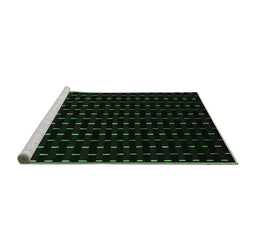 Sideview of Machine Washable Abstract Emerald Green Contemporary Area Rugs, wshcon1295emgrn